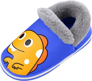 2-11 Years Toddler Slippers Boys Warm Cute Cartoon Slippers Booties Kids Girls Plush Fur Indoor House Home Shoes