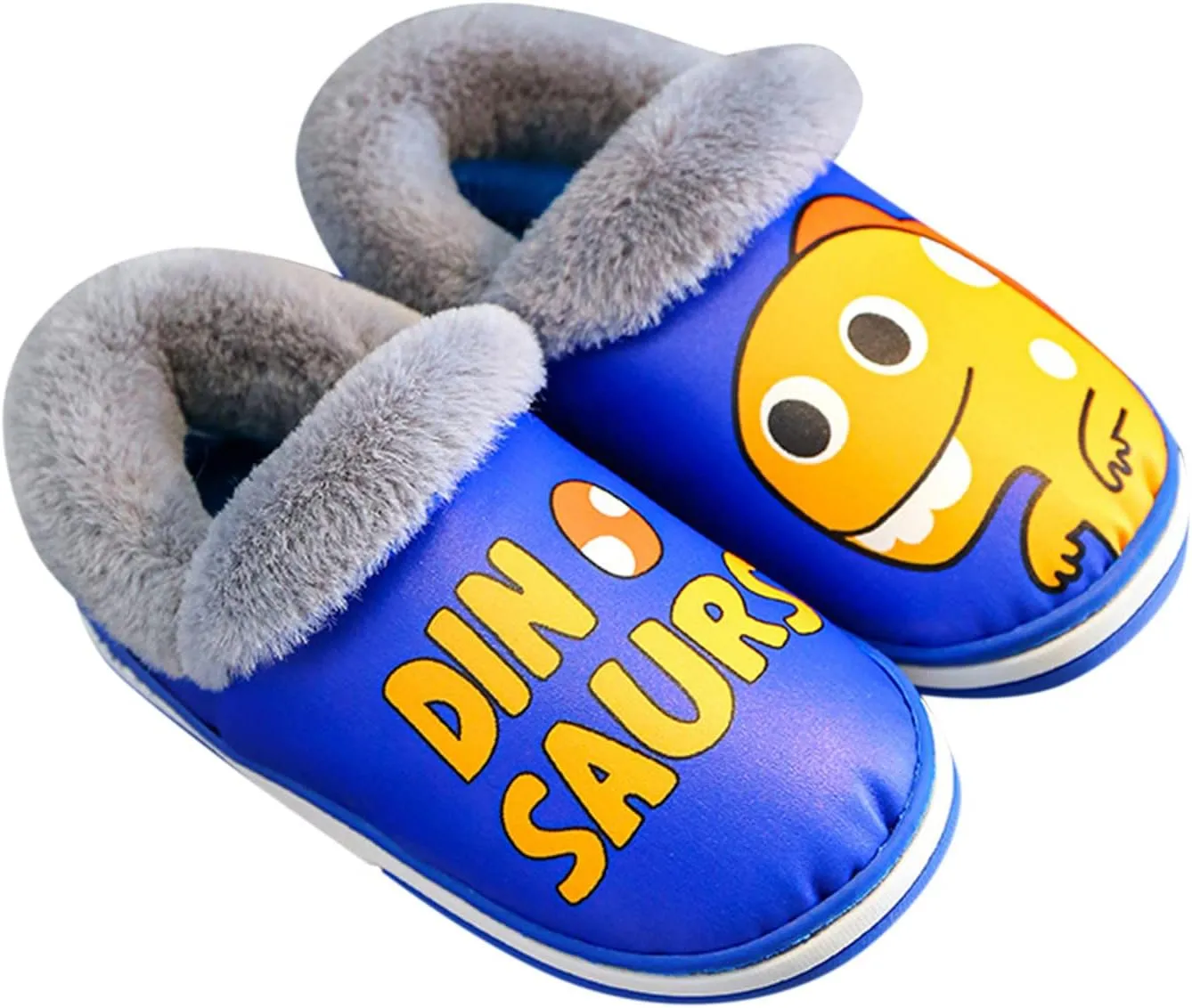 2-11 Years Toddler Slippers Boys Warm Cute Cartoon Slippers Booties Kids Girls Plush Fur Indoor House Home Shoes