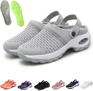 Air Cushion Slip-On Walking Shoes Orthopedic Diabetic Walking Shoes, Mesh Breathable Arch Support Slip-On Slippers Sandals