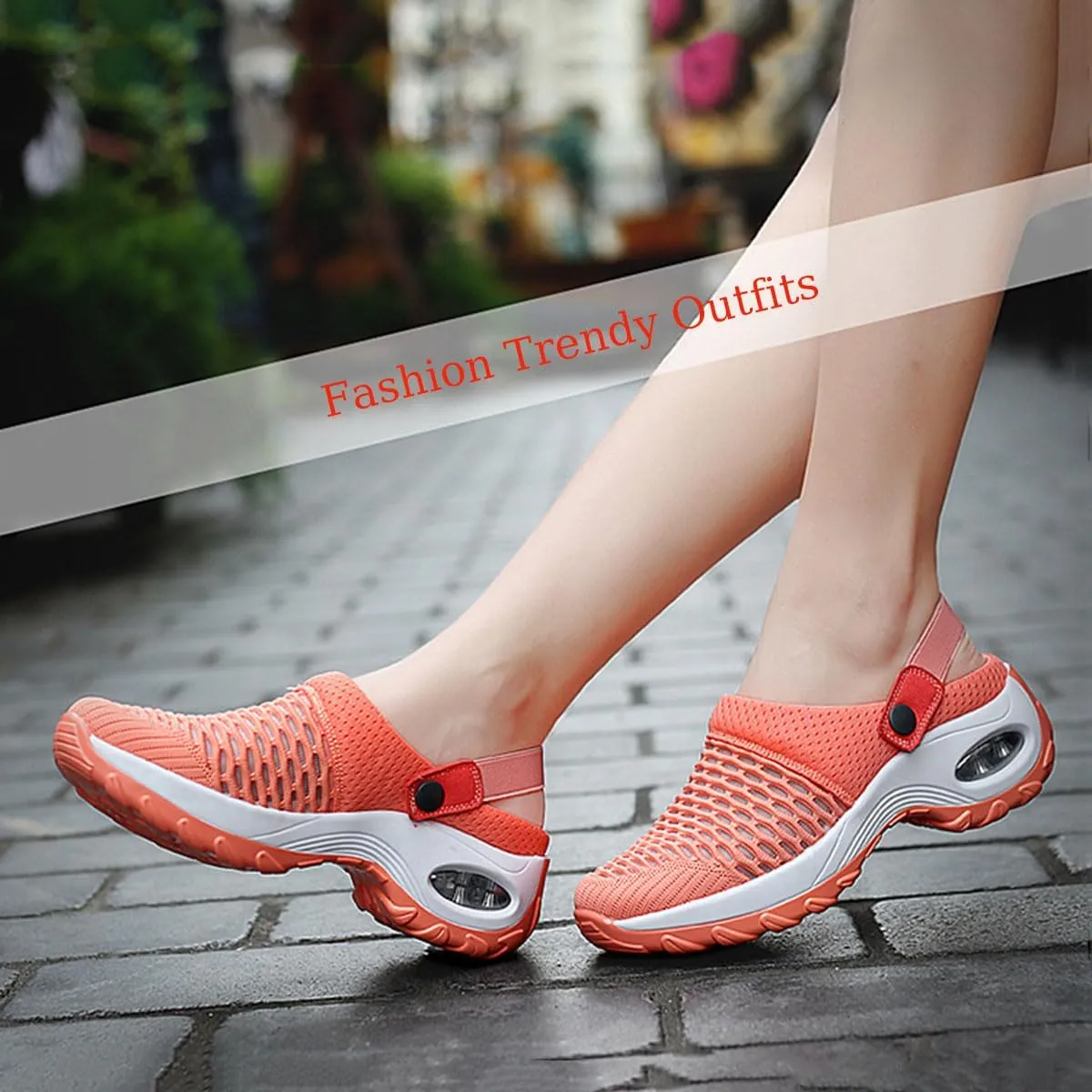 Air Cushion Slip-On Walking Shoes Orthopedic Diabetic Walking Shoes, Mesh Breathable Arch Support Slip-On Slippers Sandals