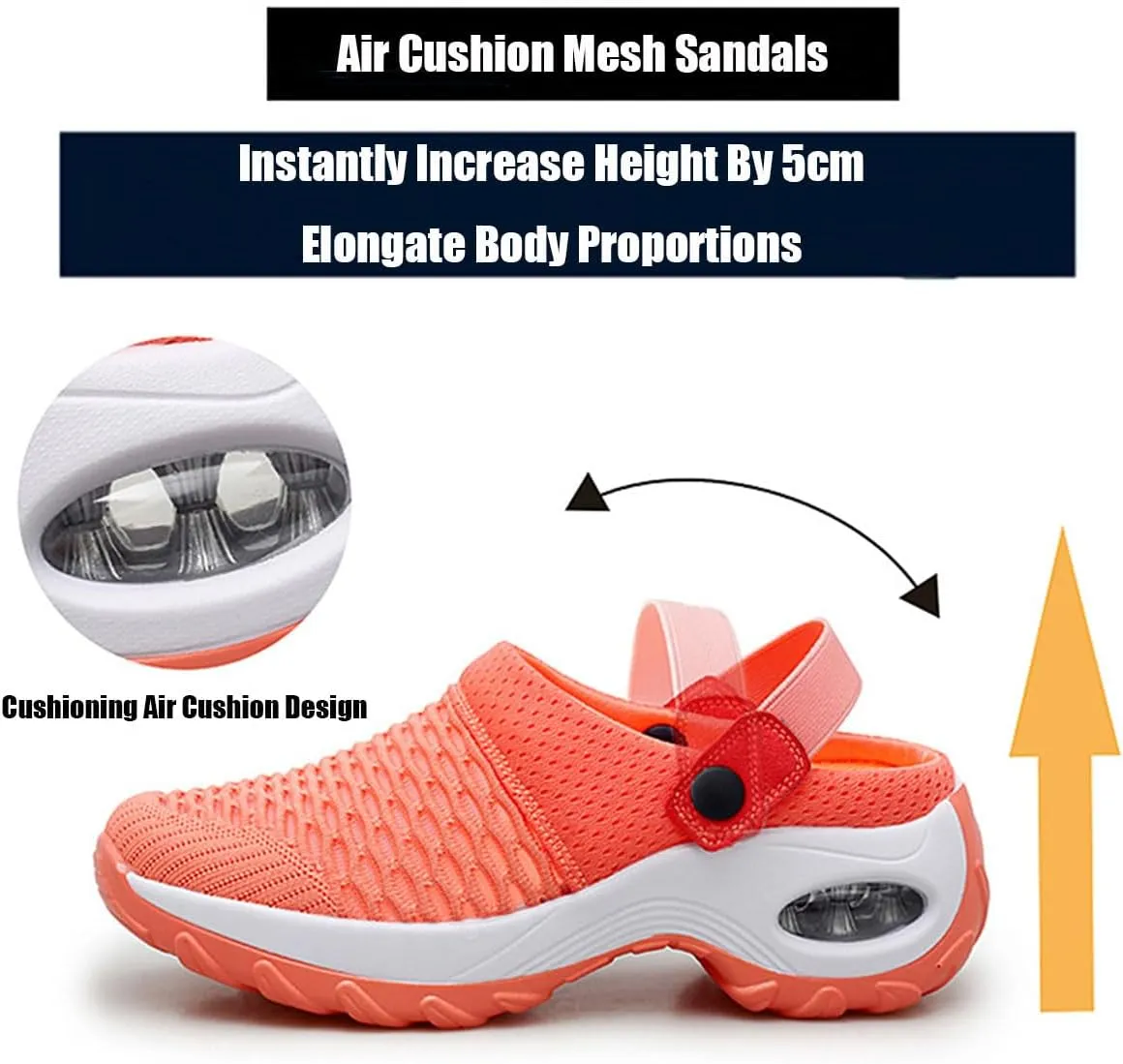 Air Cushion Slip-On Walking Shoes Orthopedic Diabetic Walking Shoes, Mesh Breathable Arch Support Slip-On Slippers Sandals
