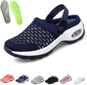 Air Cushion Slip-On Walking Shoes Orthopedic Diabetic Walking Shoes, Mesh Breathable Arch Support Slip-On Slippers Sandals