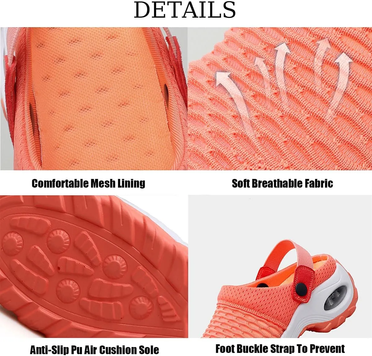 Air Cushion Slip-On Walking Shoes Orthopedic Diabetic Walking Shoes, Mesh Breathable Arch Support Slip-On Slippers Sandals