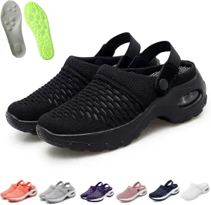 Air Cushion Slip-On Walking Shoes Orthopedic Diabetic Walking Shoes, Mesh Breathable Arch Support Slip-On Slippers Sandals