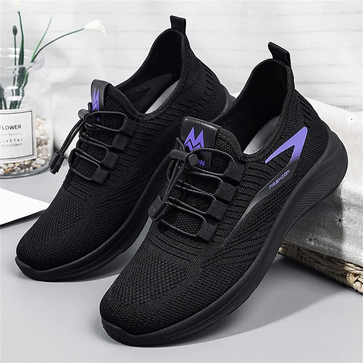 AMDBEL Fashion Sneakers for Women 2024, Womens Canvas Sneakers High Top Lace up Casual Walking Shoes Air Cushion Sneakers