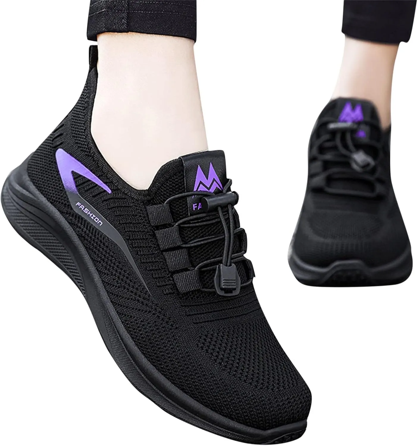 AMDBEL Fashion Sneakers for Women 2024, Womens Canvas Sneakers High Top Lace up Casual Walking Shoes Air Cushion Sneakers
