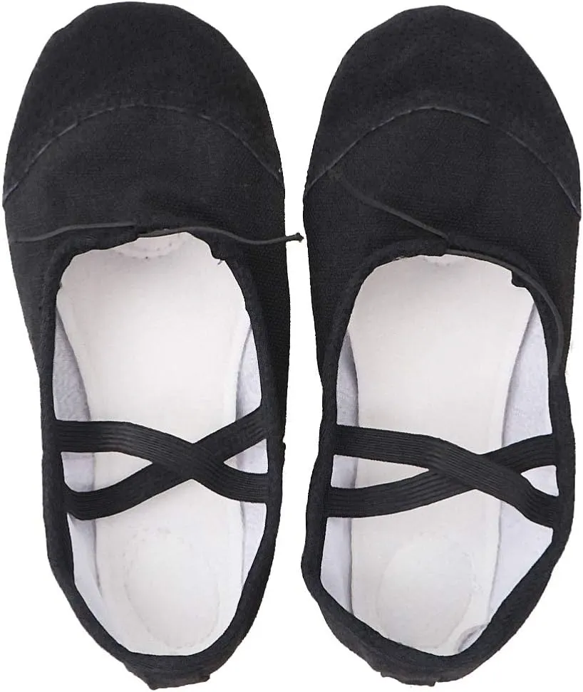 ARTIBETTER 1pair Lightweight - Ballet Shoes for Boy Girl and Adults Canvas Dance Shoes Elastic Band Design for Yoga Modern Dance and More