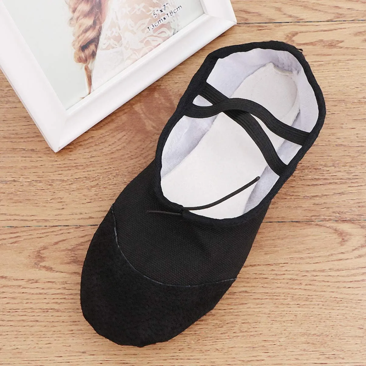 ARTIBETTER 1pair Lightweight - Ballet Shoes for Boy Girl and Adults Canvas Dance Shoes Elastic Band Design for Yoga Modern Dance and More