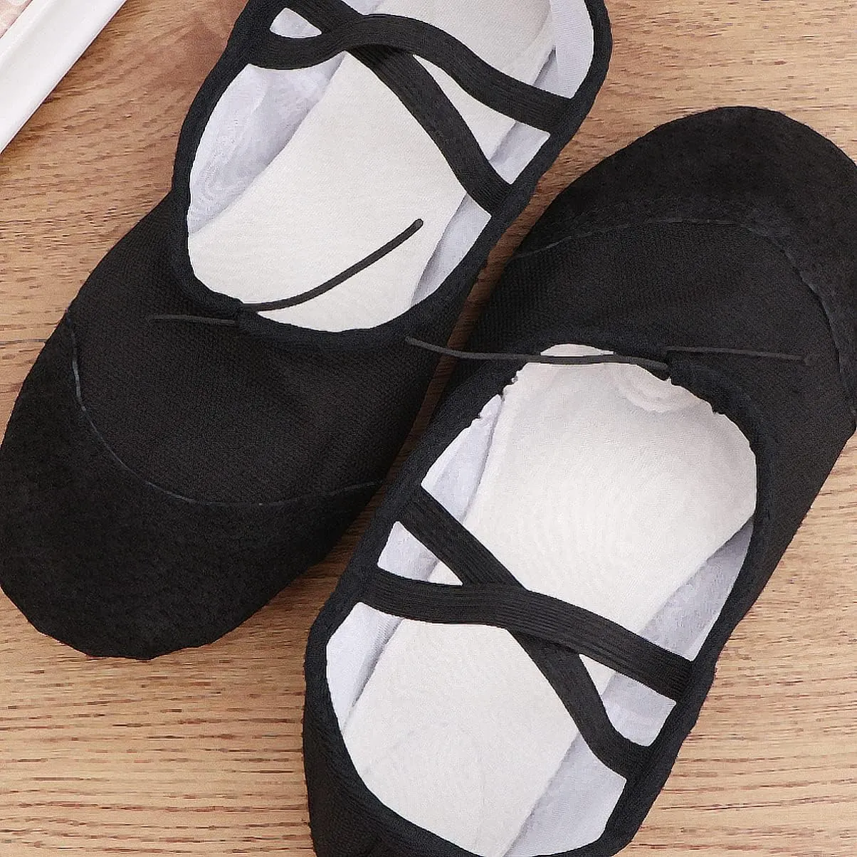 ARTIBETTER 1pair Lightweight - Ballet Shoes for Boy Girl and Adults Canvas Dance Shoes Elastic Band Design for Yoga Modern Dance and More