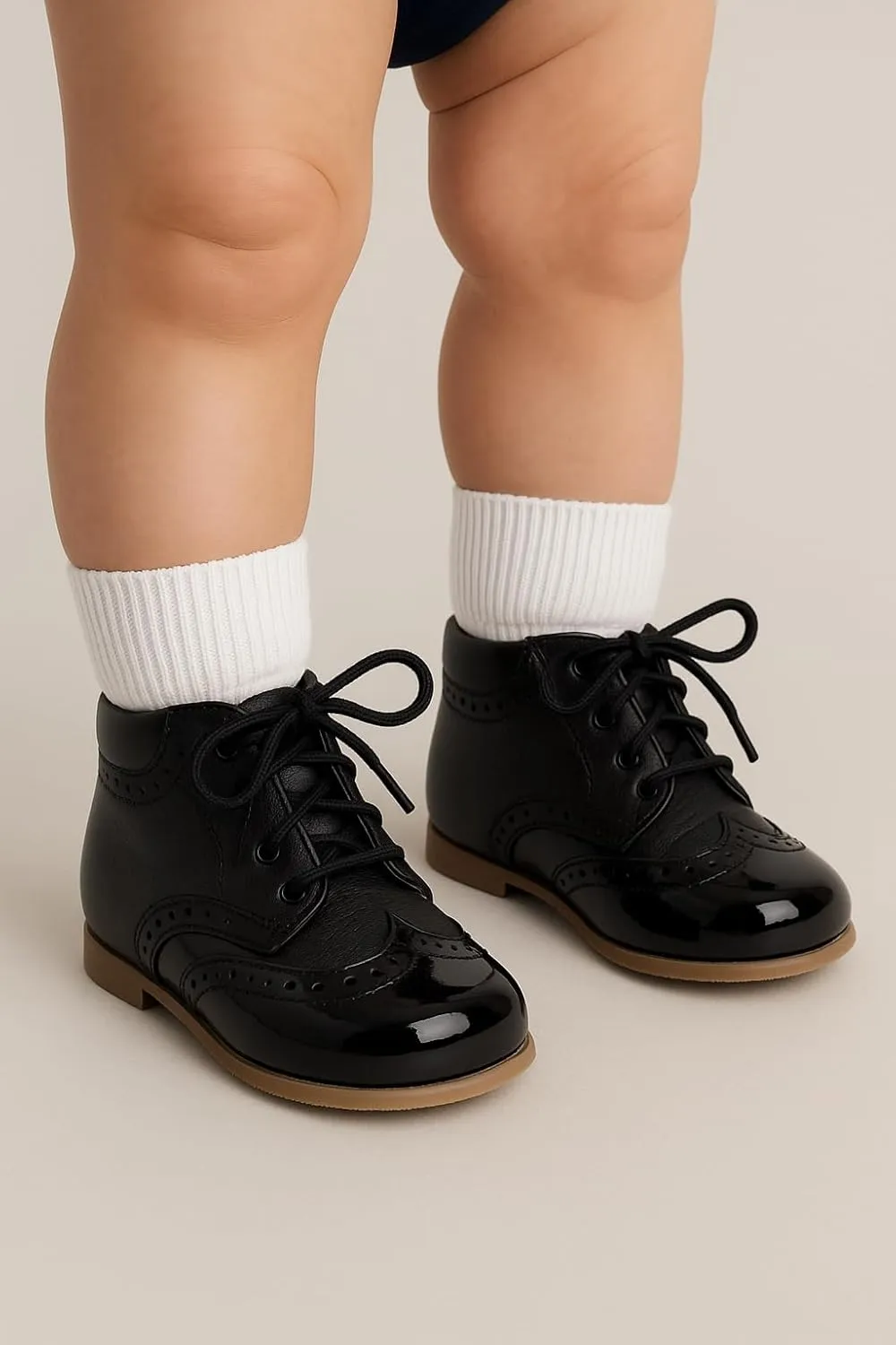Baby & Boys Lace-Up Two-Tone Leather Brogue Shoes ?C Stylish & Comfortable Footwear