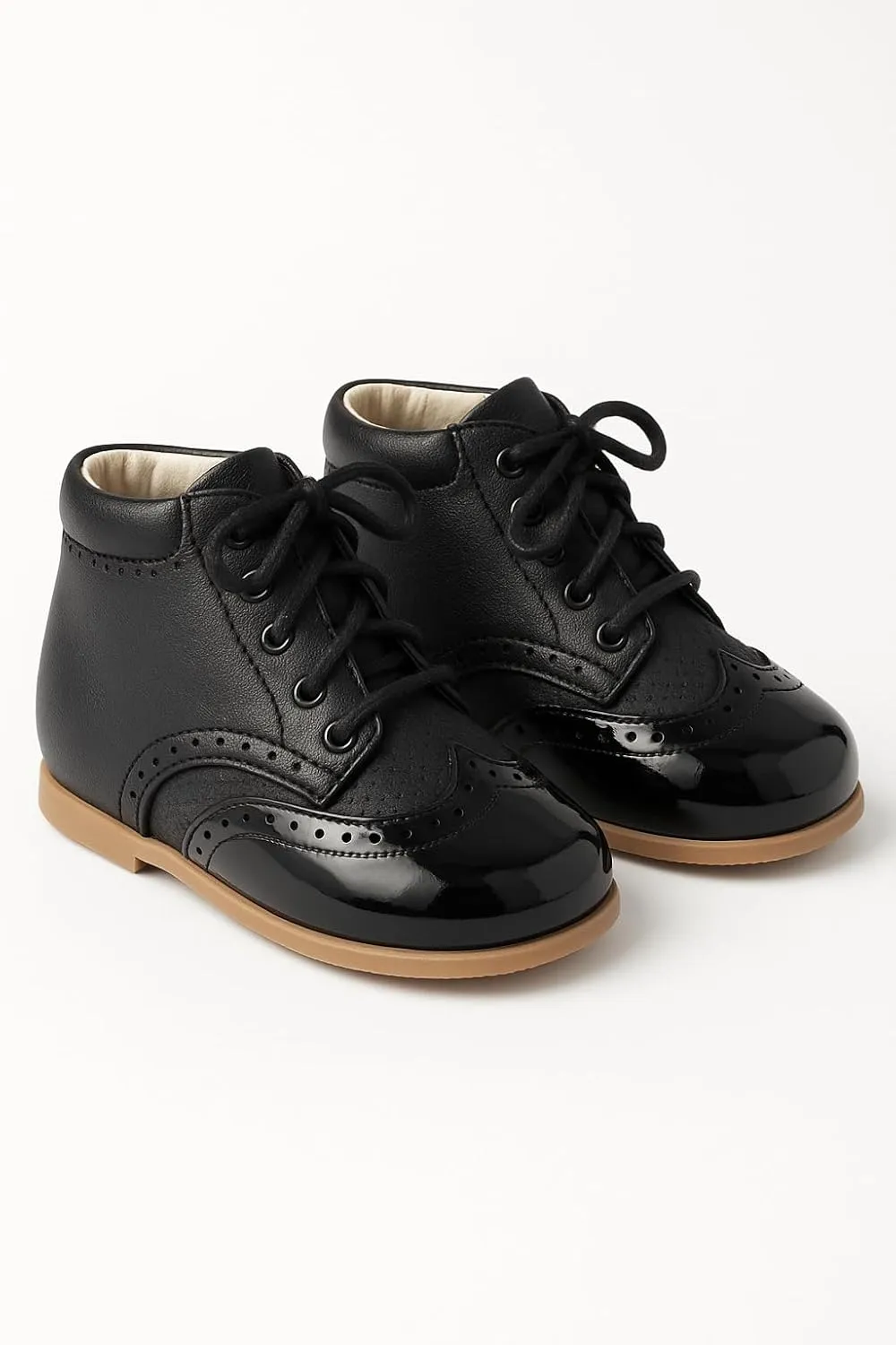 Baby & Boys Lace-Up Two-Tone Leather Brogue Shoes ?C Stylish & Comfortable Footwear