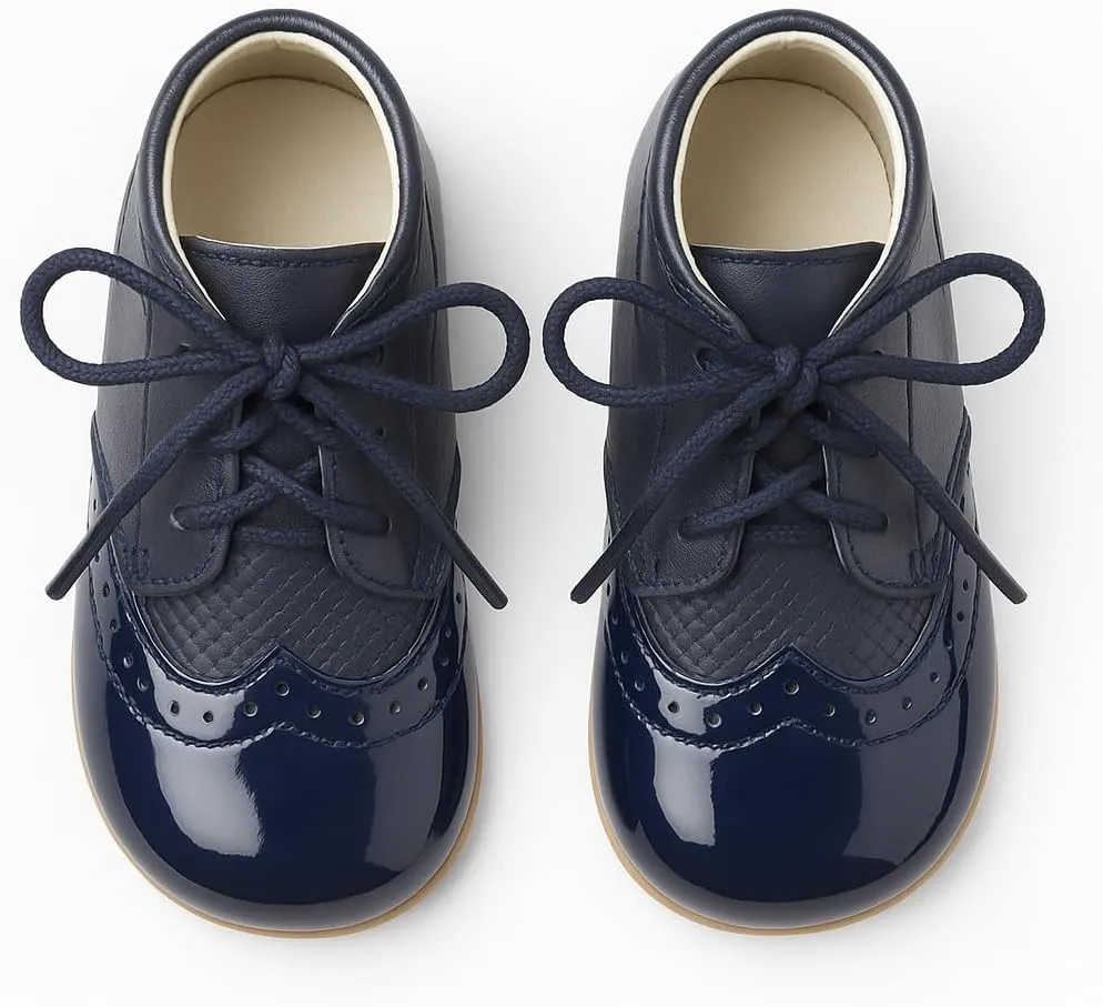 Baby & Boys Lace-Up Two-Tone Leather Brogue Shoes ?C Stylish & Comfortable Footwear