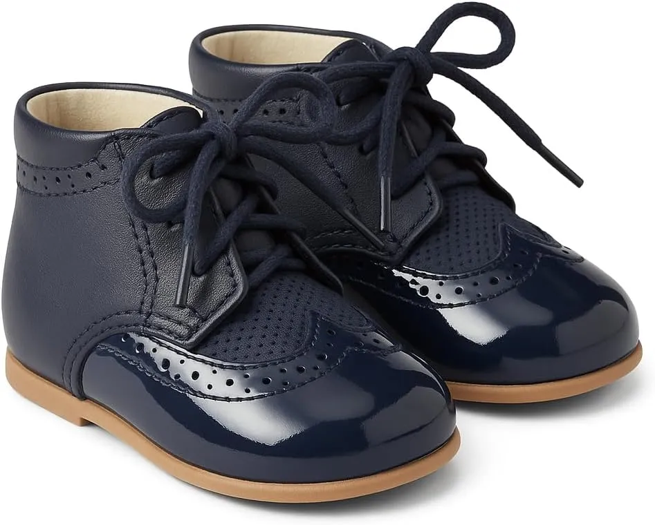 Baby & Boys Lace-Up Two-Tone Leather Brogue Shoes ?C Stylish & Comfortable Footwear