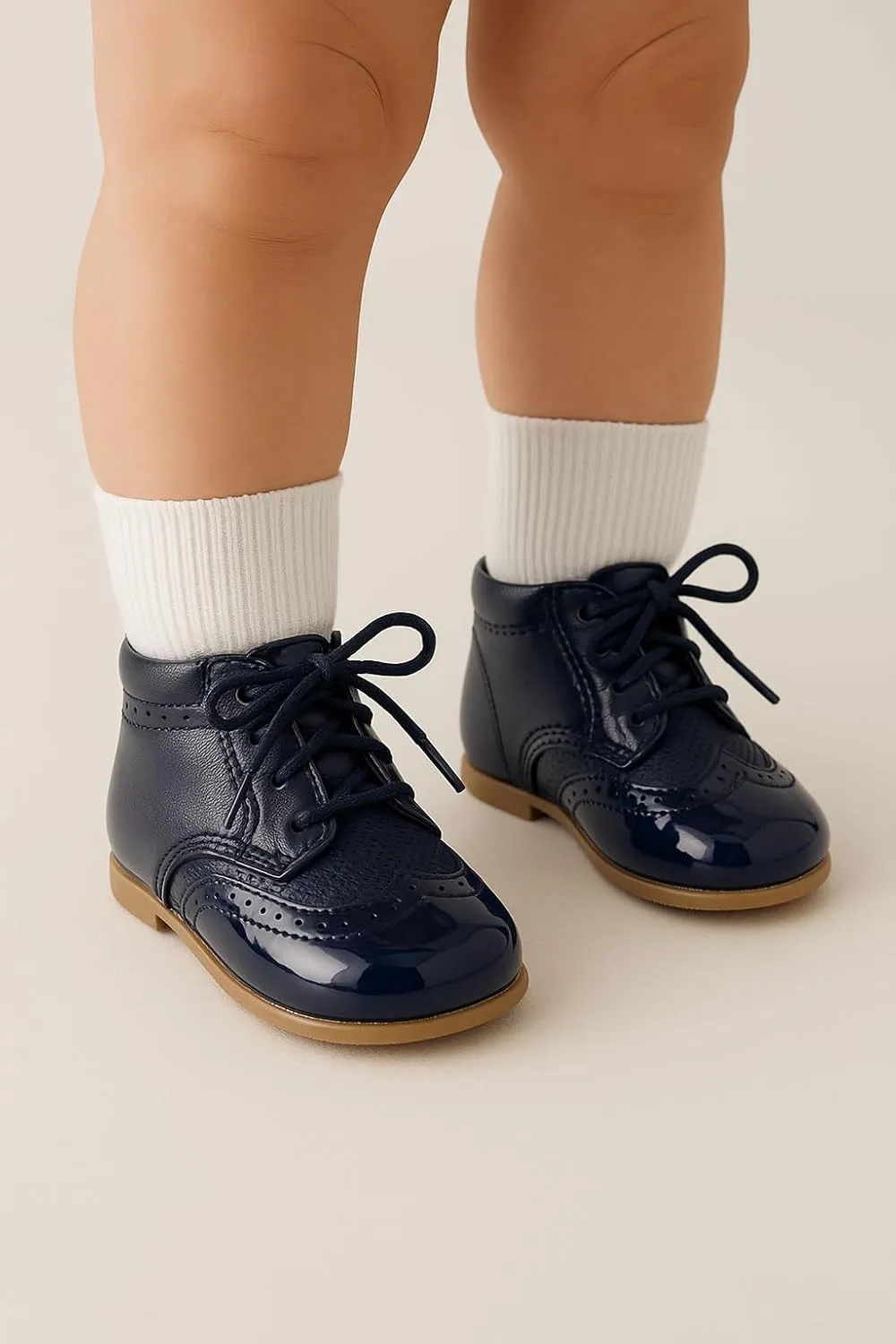 Baby & Boys Lace-Up Two-Tone Leather Brogue Shoes ?C Stylish & Comfortable Footwear