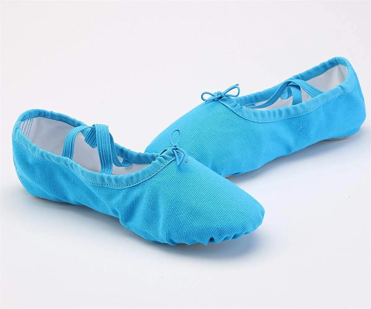 Ballet Canvas Dance Shoes Gymnastics Yoga Shoes Soft Canvas Flat Shoes for Children, Adults