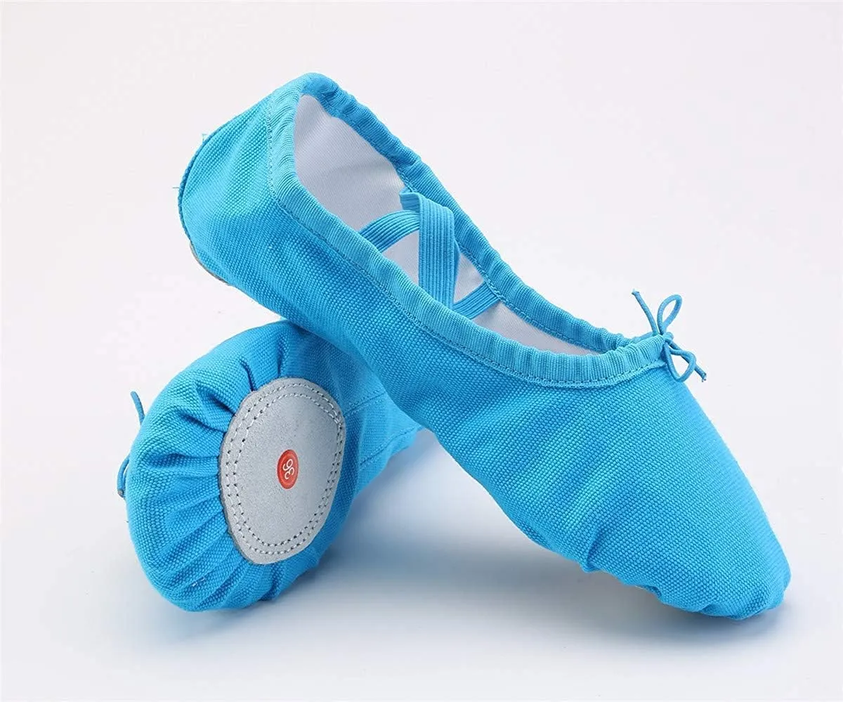 Ballet Canvas Dance Shoes Gymnastics Yoga Shoes Soft Canvas Flat Shoes for Children, Adults