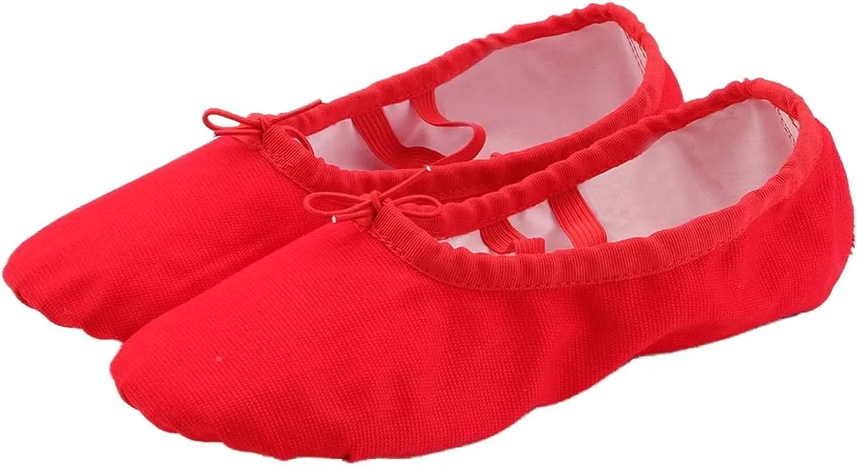 Ballet Women Canvas Dance Shoes Gymnastics Yoga Shoes Children Adult Soft Canvas Flats