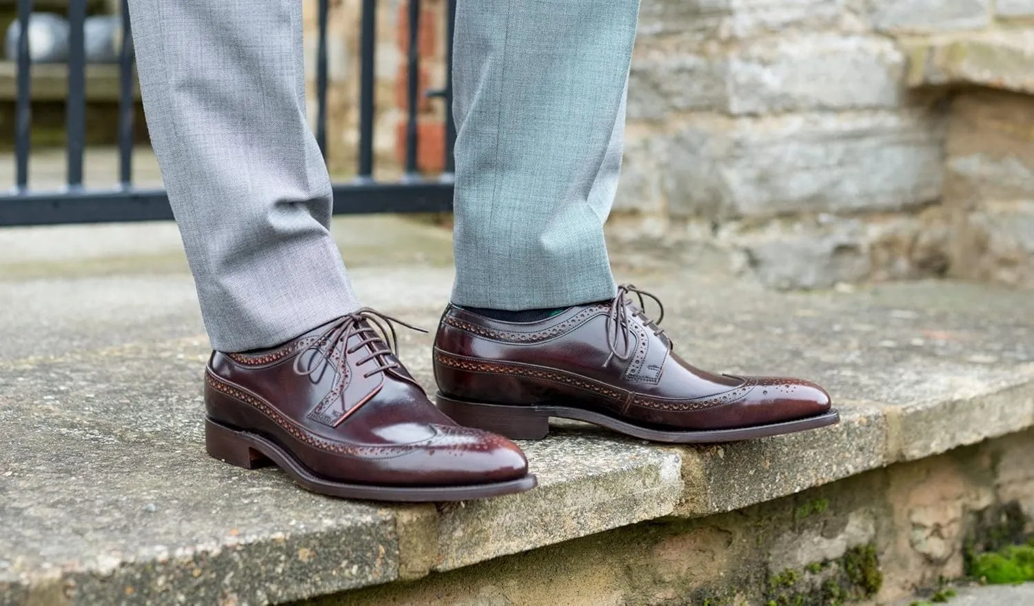BARKER Woodbridge Men's Handmade Leather Oxford Brogue Dress Shoes ?C Goodyear Welted, Full Hi-Shine Calf Leather, Formal Business & Wedding Footwear
