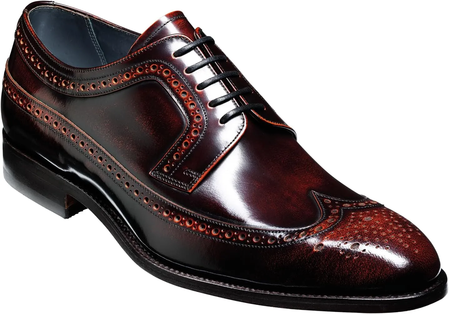 BARKER Woodbridge Men's Handmade Leather Oxford Brogue Dress Shoes ?C Goodyear Welted, Full Hi-Shine Calf Leather, Formal Business & Wedding Footwear