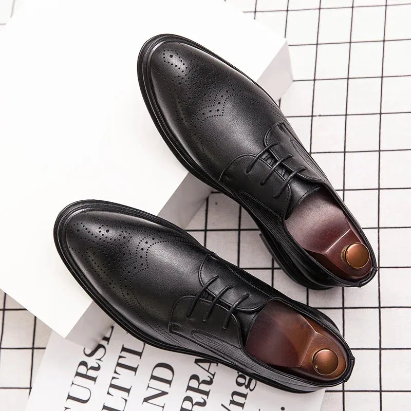 binfenxie  -2024 Spring Gentleman Oxfords Leather Shoes Luxury Goods Men Shoes Fashion Casual Pointed Toe Formal Business Male Wedding Dress
