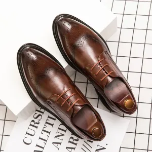 binfenxie  -2024 Spring Gentleman Oxfords Leather Shoes Luxury Goods Men Shoes Fashion Casual Pointed Toe Formal Business Male Wedding Dress