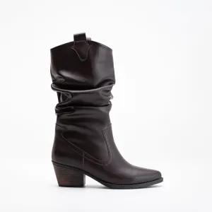 Bonnie - Brown Slouch Western Boots