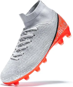 Boys Girls Soccer Cleats Kids Soccer Shoes High Top Training Youth Football Cleats Outdoor Football Shoes