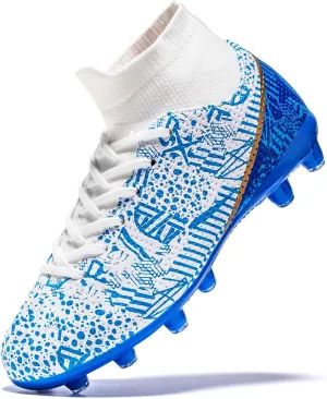 Boys Girls Soccer Cleats Kids Soccer Shoes High Top Training Youth Football Cleats Outdoor Football Shoes