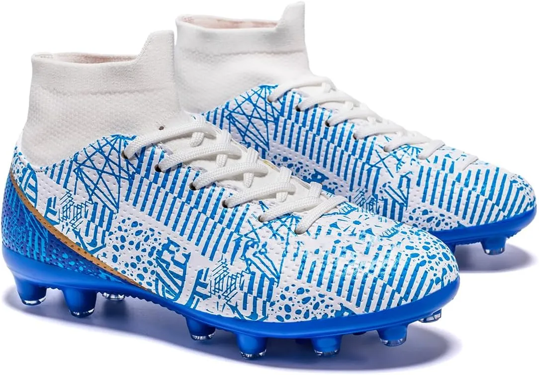 Boys Girls Soccer Cleats Kids Soccer Shoes High Top Training Youth Football Cleats Outdoor Football Shoes