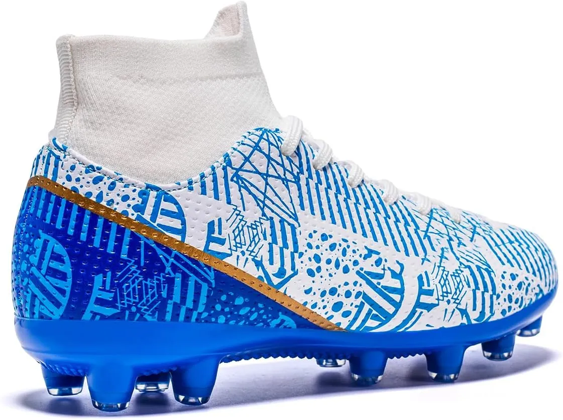 Boys Girls Soccer Cleats Kids Soccer Shoes High Top Training Youth Football Cleats Outdoor Football Shoes