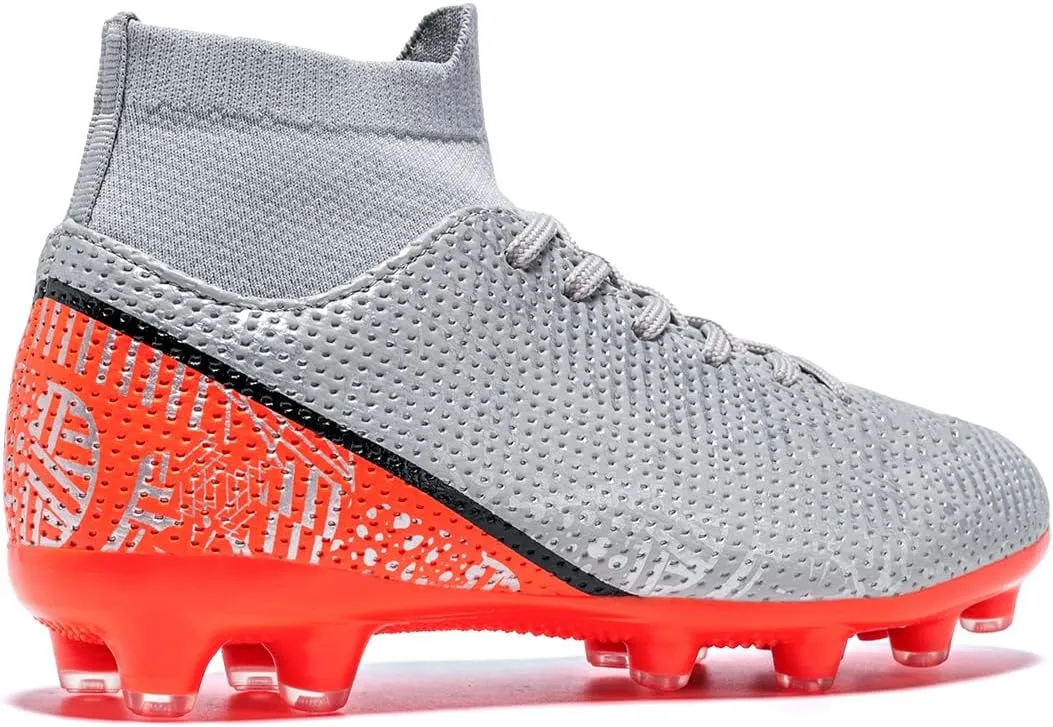 Boys Girls Soccer Cleats Kids Soccer Shoes High Top Training Youth Football Cleats Outdoor Football Shoes