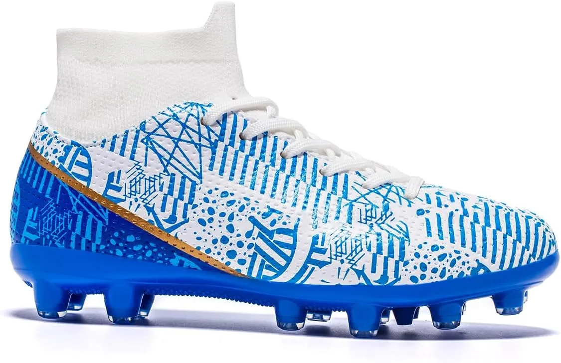 Boys Girls Soccer Cleats Kids Soccer Shoes High Top Training Youth Football Cleats Outdoor Football Shoes