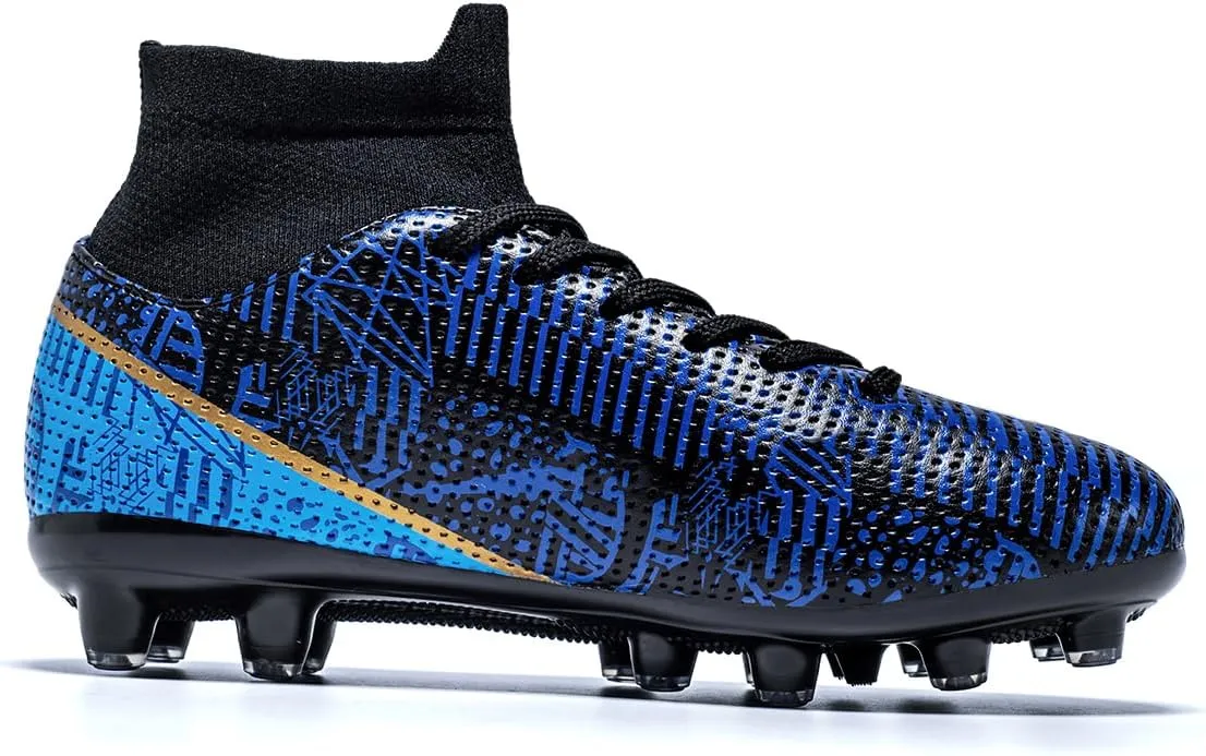 Boys Girls Soccer Cleats Kids Soccer Shoes High Top Training Youth Football Cleats Outdoor Football Shoes