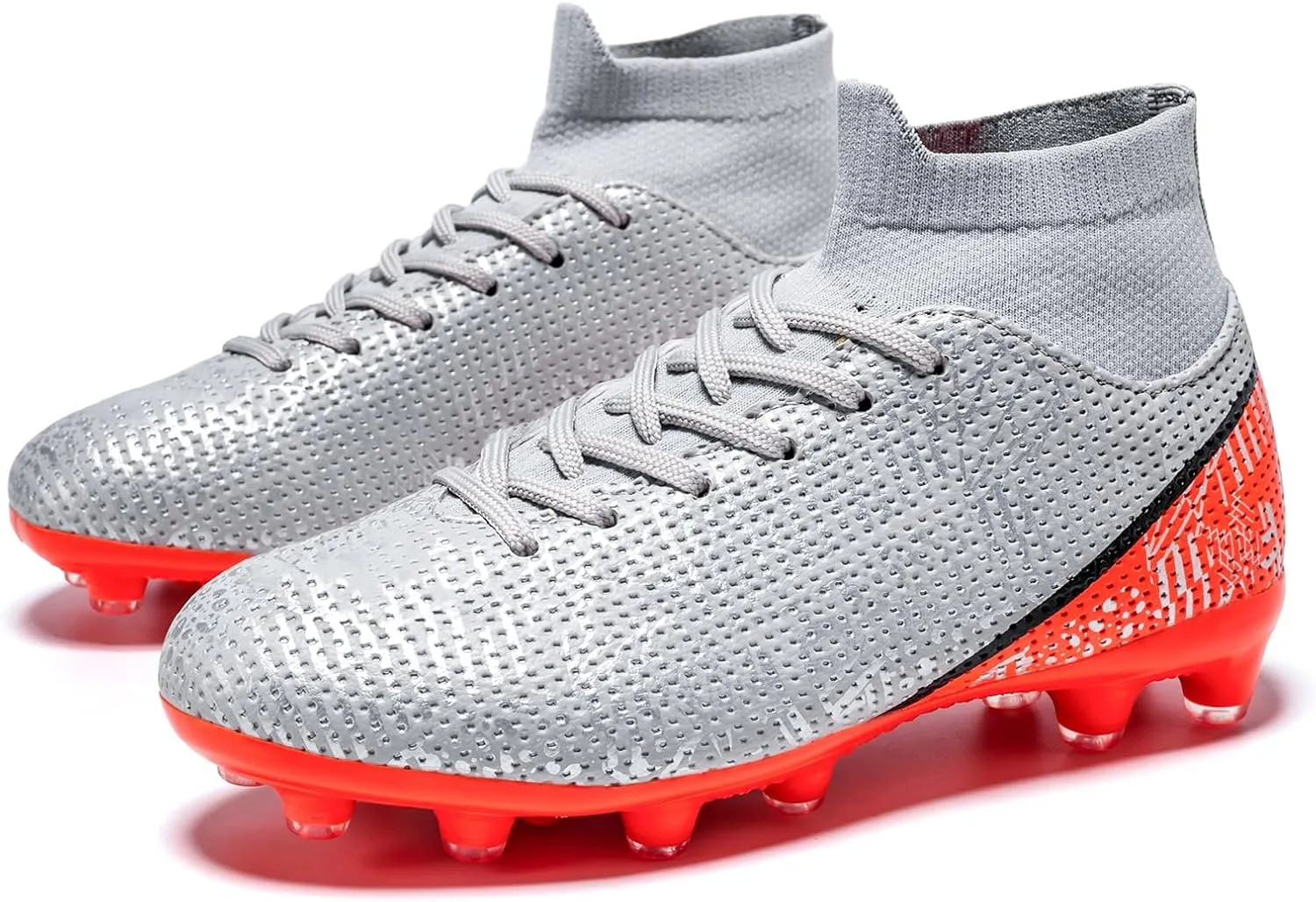 Boys Girls Soccer Cleats Kids Soccer Shoes High Top Training Youth Football Cleats Outdoor Football Shoes