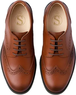 Boys?? Patent Derby Dress Shoes, Wingtip Brogue Lace-Up Wedding Prom Formal Footwear