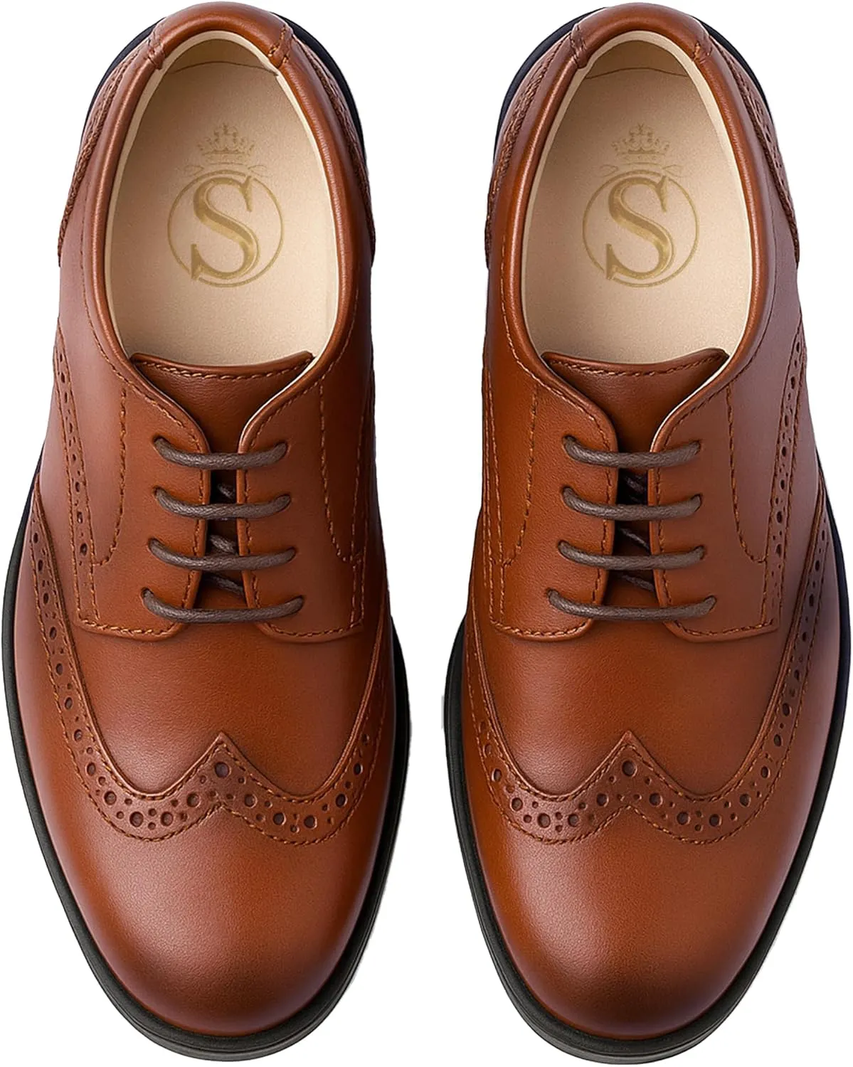 Boys?? Patent Derby Dress Shoes, Wingtip Brogue Lace-Up Wedding Prom Formal Footwear