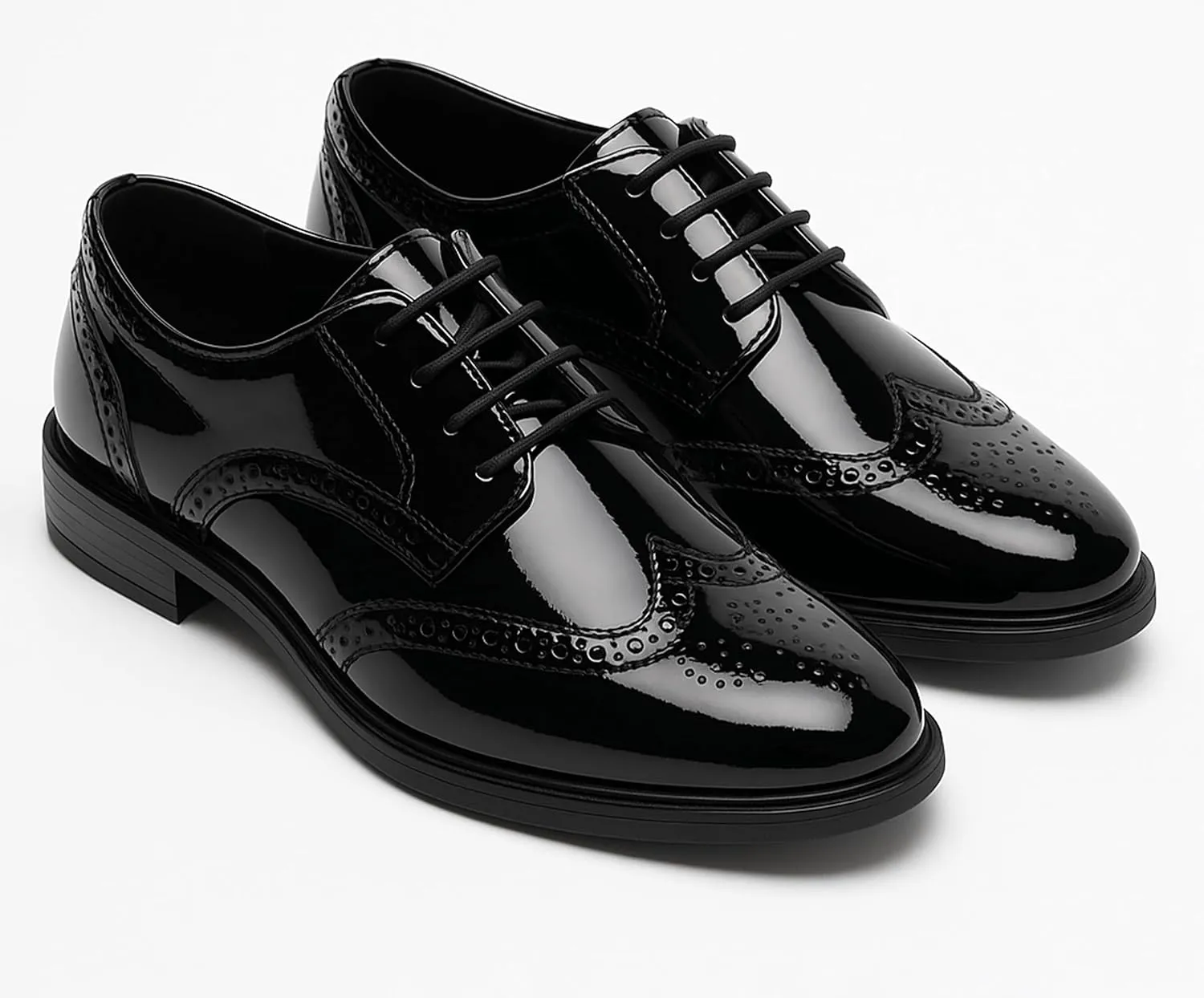 Boys?? Patent Derby Dress Shoes, Wingtip Brogue Lace-Up Wedding Prom Formal Footwear