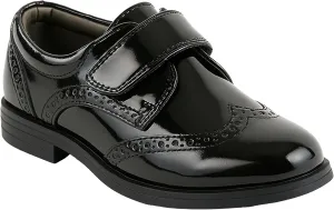 Boys Patent Synthetic Leather Dress Black Shoes Strap Brogue Formal Wedding Pageboy Footwear Size US Toddler 8- EU 24