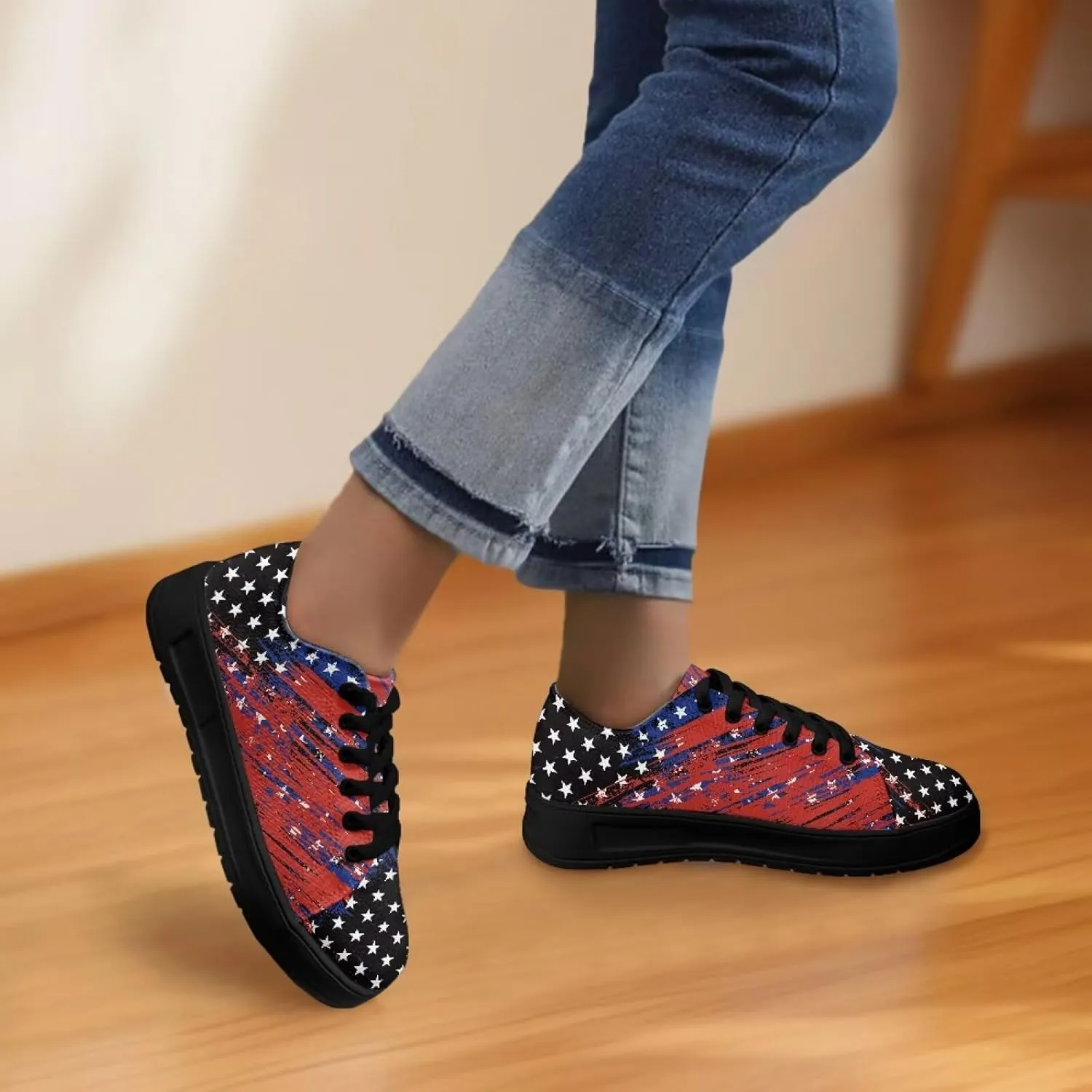Canvas Shoes Lace-Up Low Top Sneakers Womens Fashion Casual Shoes Walking Comfortable Platform Canvas Sneakers