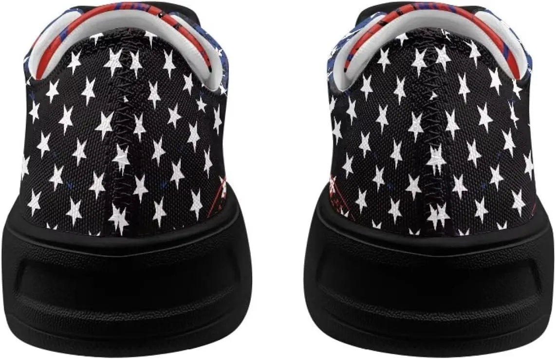 Canvas Shoes Lace-Up Low Top Sneakers Womens Fashion Casual Shoes Walking Comfortable Platform Canvas Sneakers