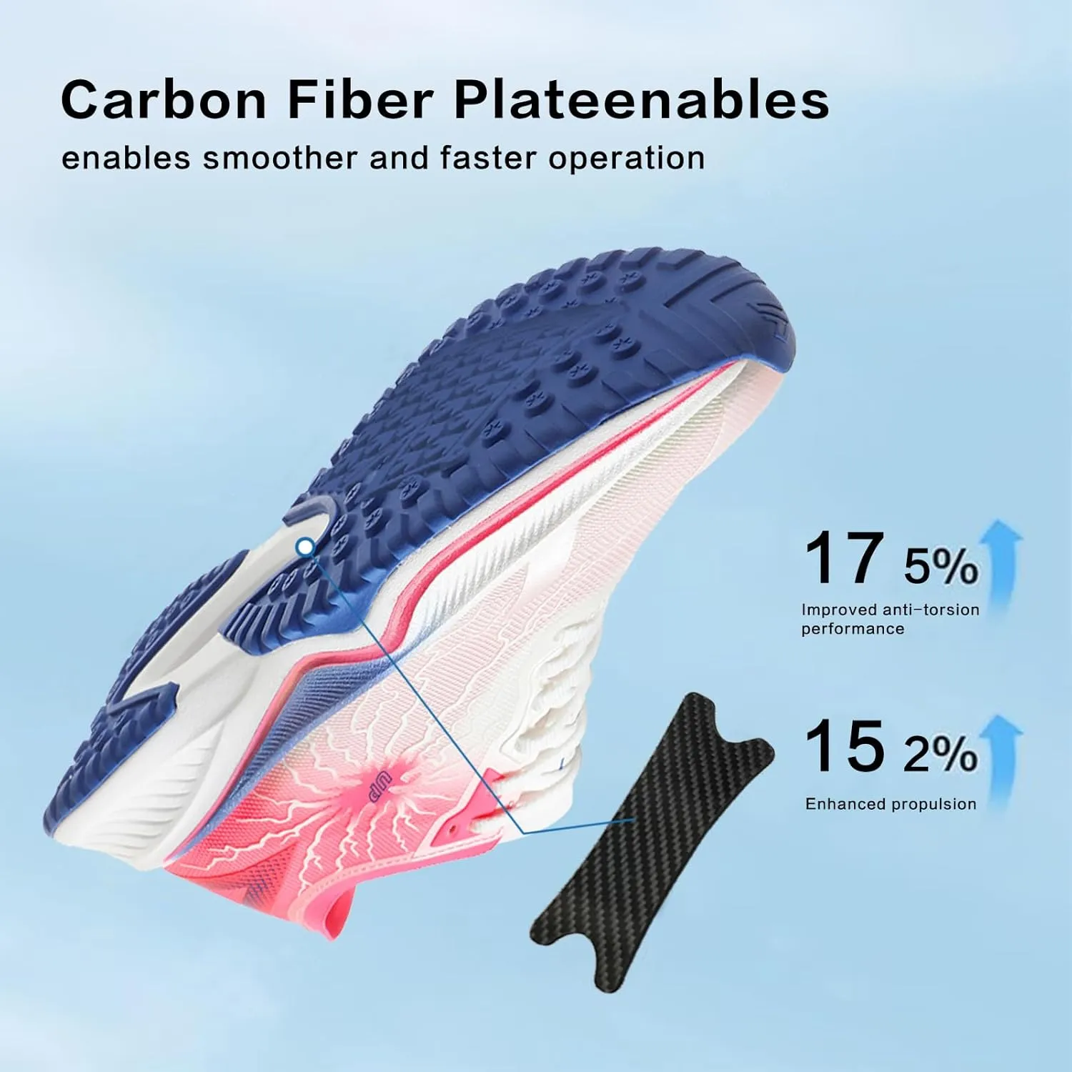 Carbon Plate Road Running Shoes Ultra Light Cushion Sole