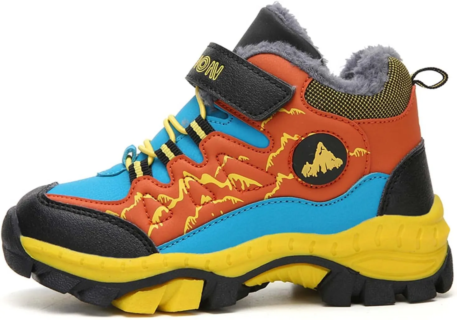 CERYTHRINA Kids Hiking Boots Boys Snow Boots Warm Non Slip Winter Boots Outdoor Camping Shoes Snow Sports Shoes