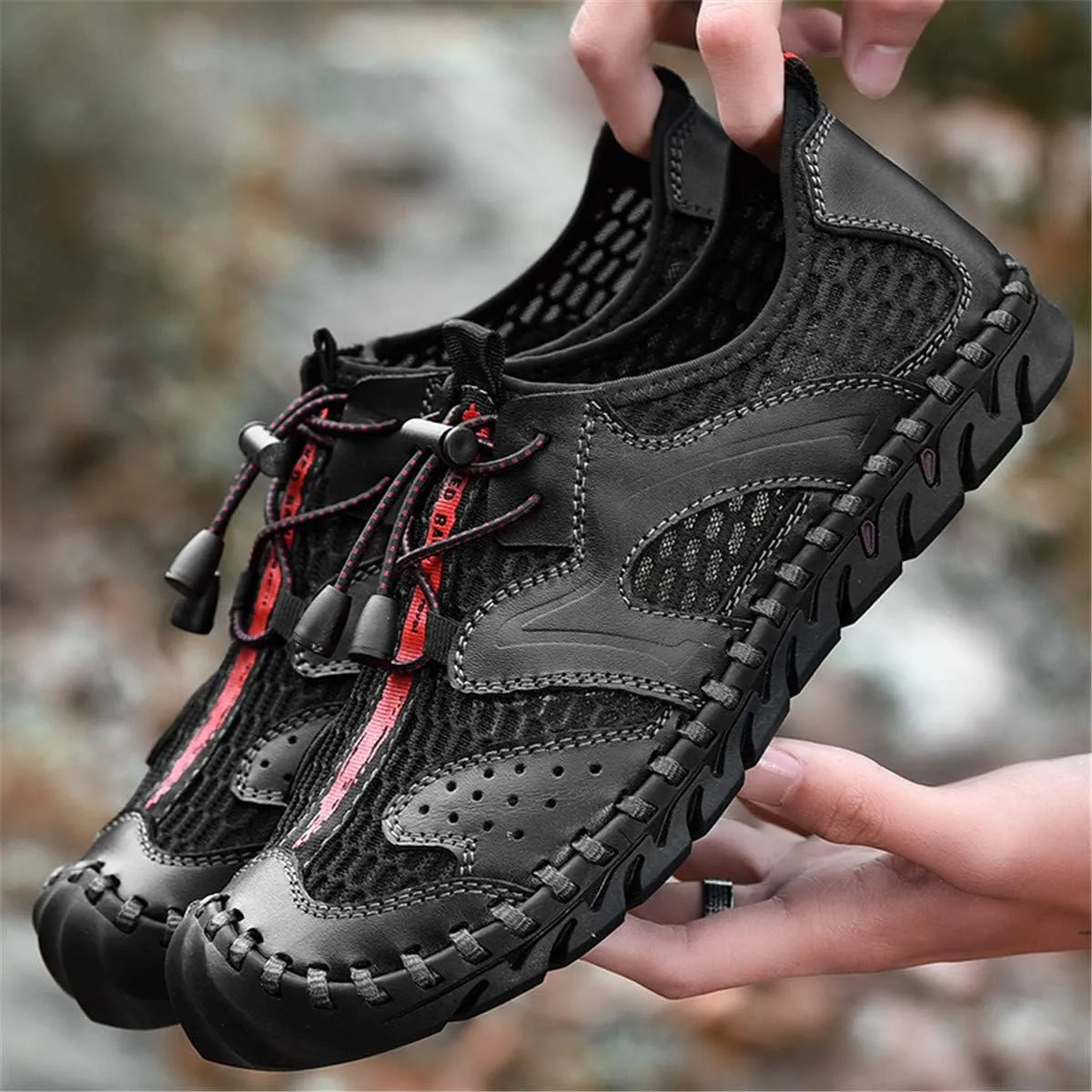 CHICLOVEY Men's Breathable Athletic Trekking Sneakers Closed Toe Outdoor Sport Shoes