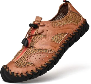 CHICLOVEY Men's Breathable Athletic Trekking Sneakers Closed Toe Outdoor Sport Shoes