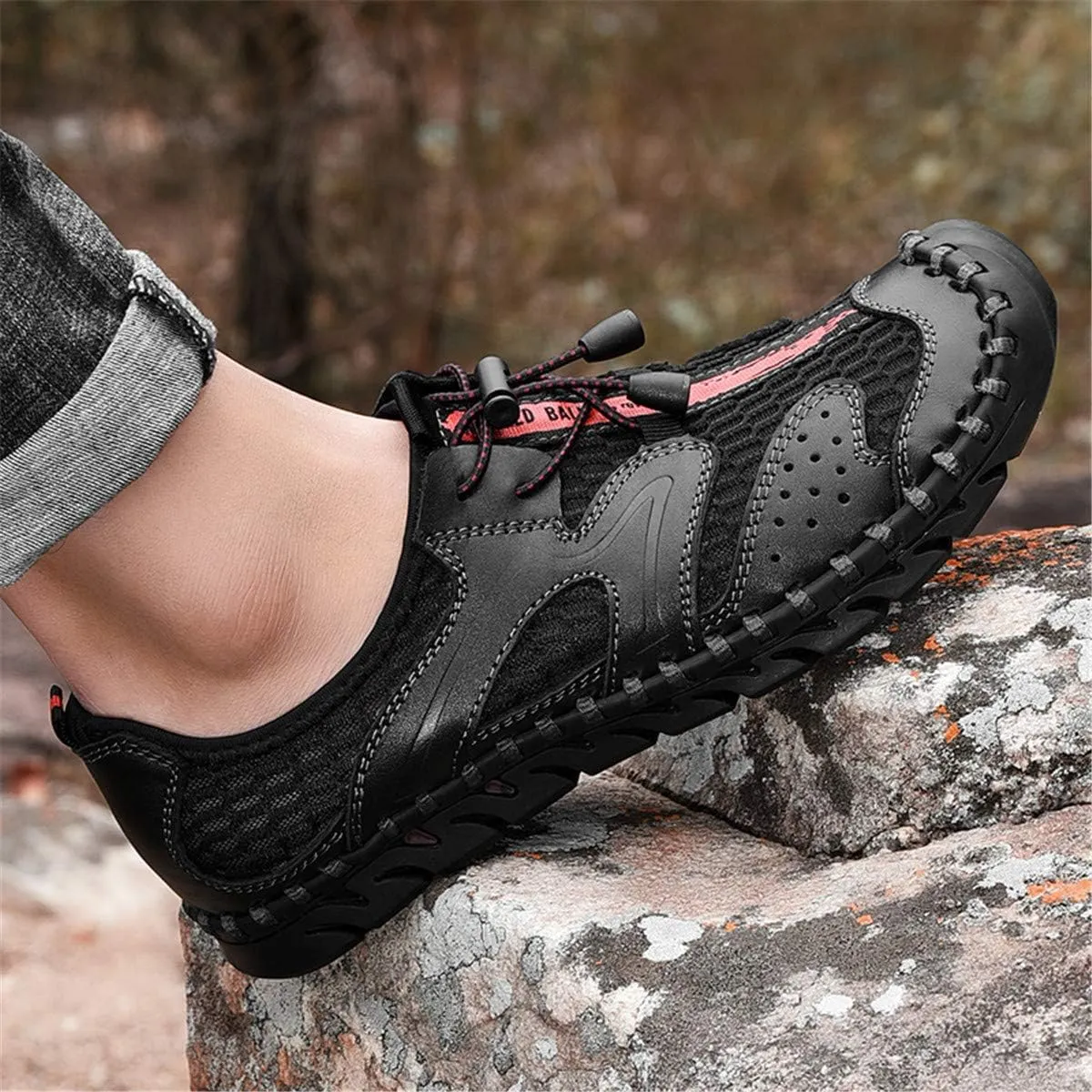 CHICLOVEY Men's Breathable Athletic Trekking Sneakers Closed Toe Outdoor Sport Shoes