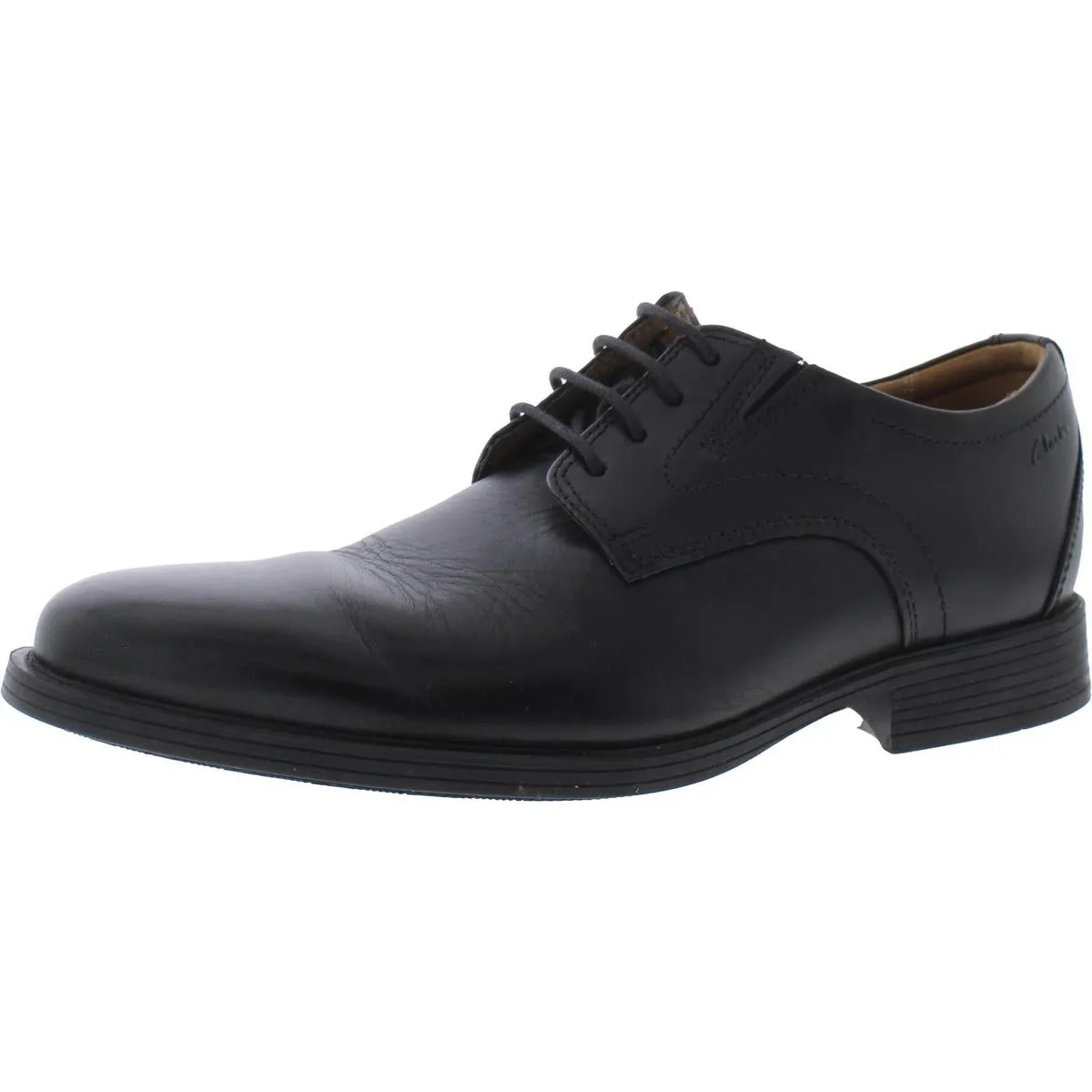 Clarks Mens Whiddon Plain Leather Comfort Oxfords
