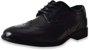 Collection Boys' Wingtip Dress Shoes (Sizes 5-10) - black, 2 youth
