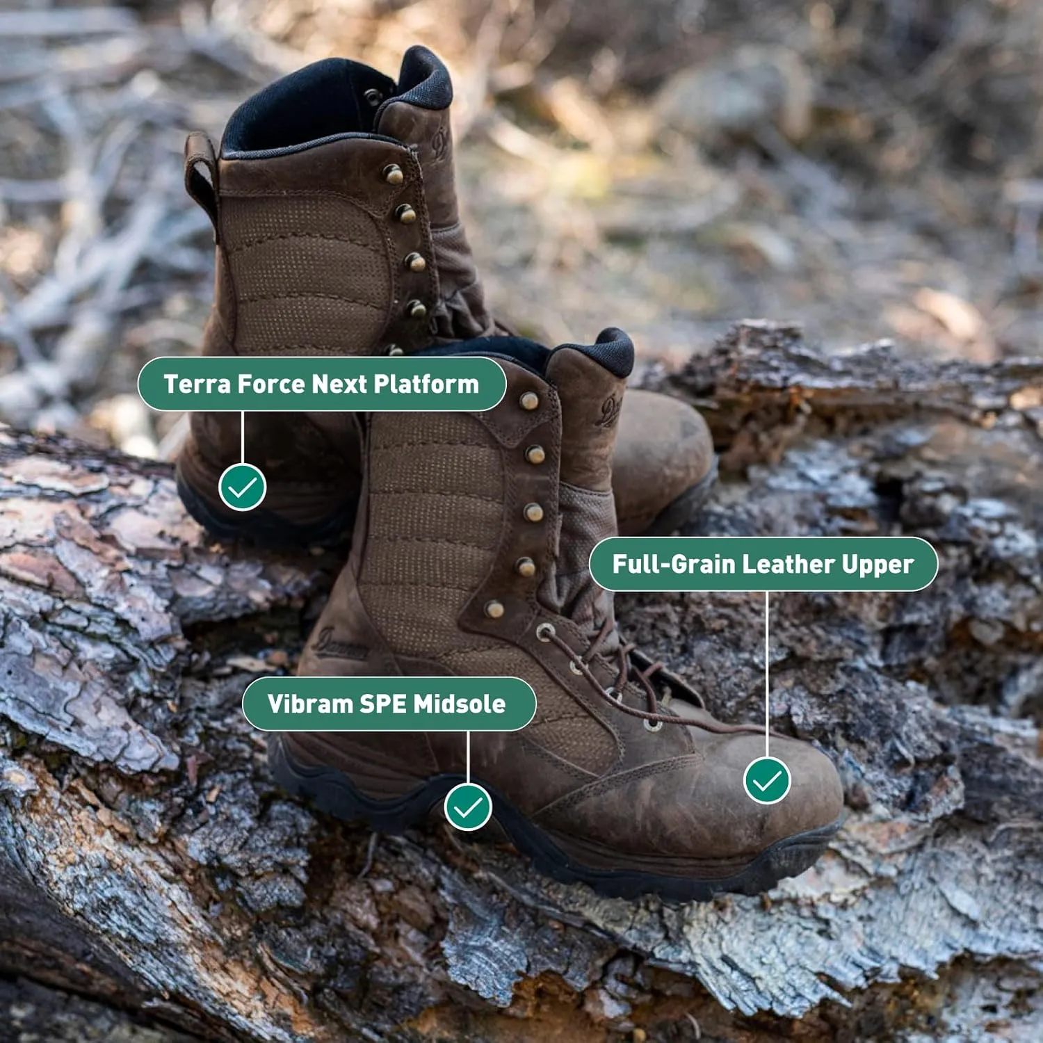 Danner Pronghorn 8 Hunting Boots for Men - Waterproof Gore-Tex and Full-Grain Leather, Cushion Midsole, Torsion Shank, and Vibram Traction Outsole