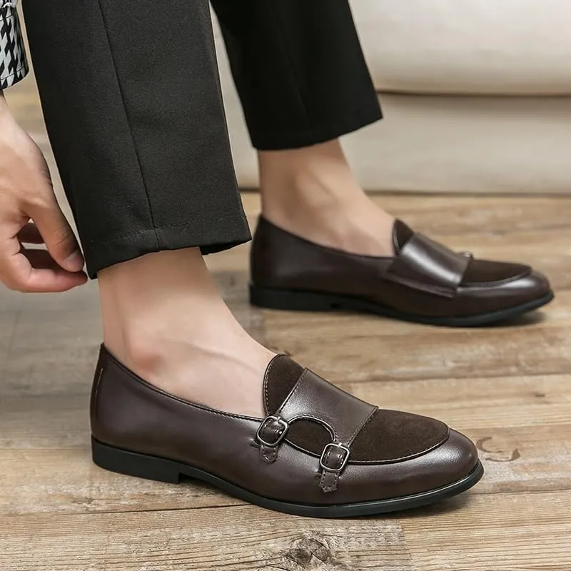 Dress Oxford for Men Slip On Leather Shoes British Low Top Non Slip Walking Men's Slip On Dress Casual Loafers Shoes Soft Sole Bean Shoes