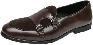 Dress Oxford for Men Slip On Leather Shoes British Low Top Non Slip Walking Men's Slip On Dress Casual Loafers Shoes Soft Sole Bean Shoes